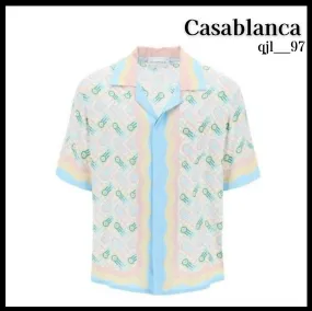 Casablanca Silk Cotton Logo Shirts - Unisex | Plain Design