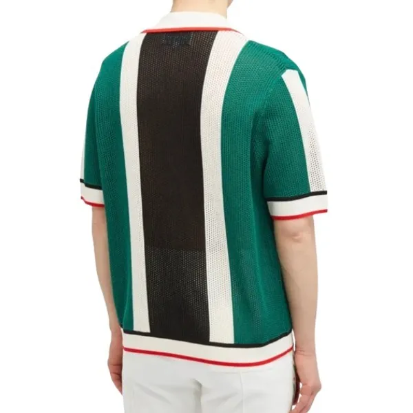 Casablanca Striped Short Sleeve Logo Shirts