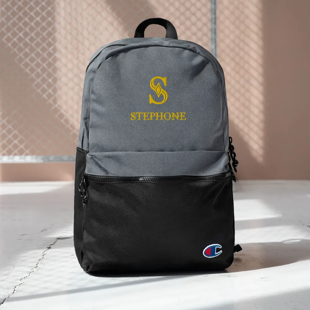 Champion Backpack with Embroidered Design