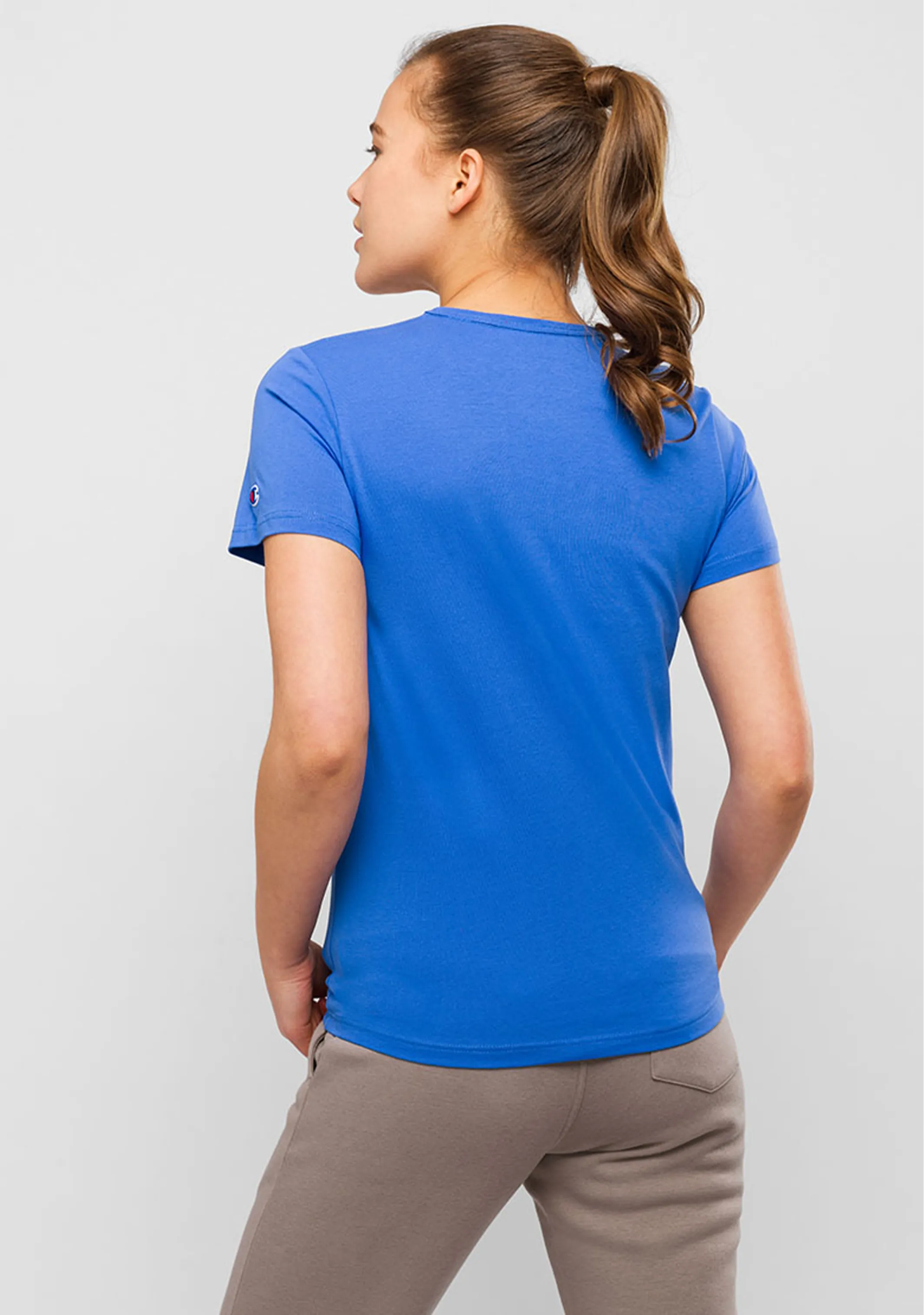 Champion Blue Women's Short Sleeve Script Tee - CVRGN XQG