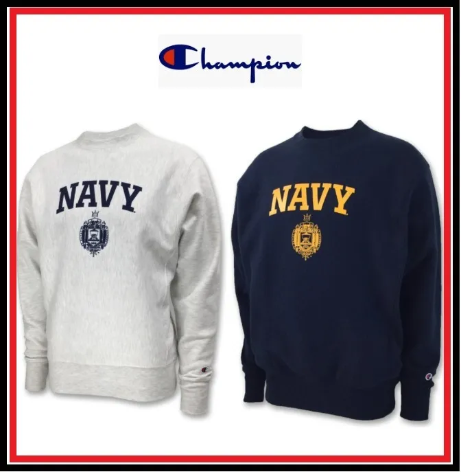 CHAMPION Crew Neck Pullovers - Unisex Street Style Sweatshirts with Long Sleeves