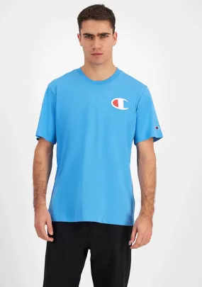 Champion Men's C Logo T-Shirt in Almost Blue - AY68N IKJ