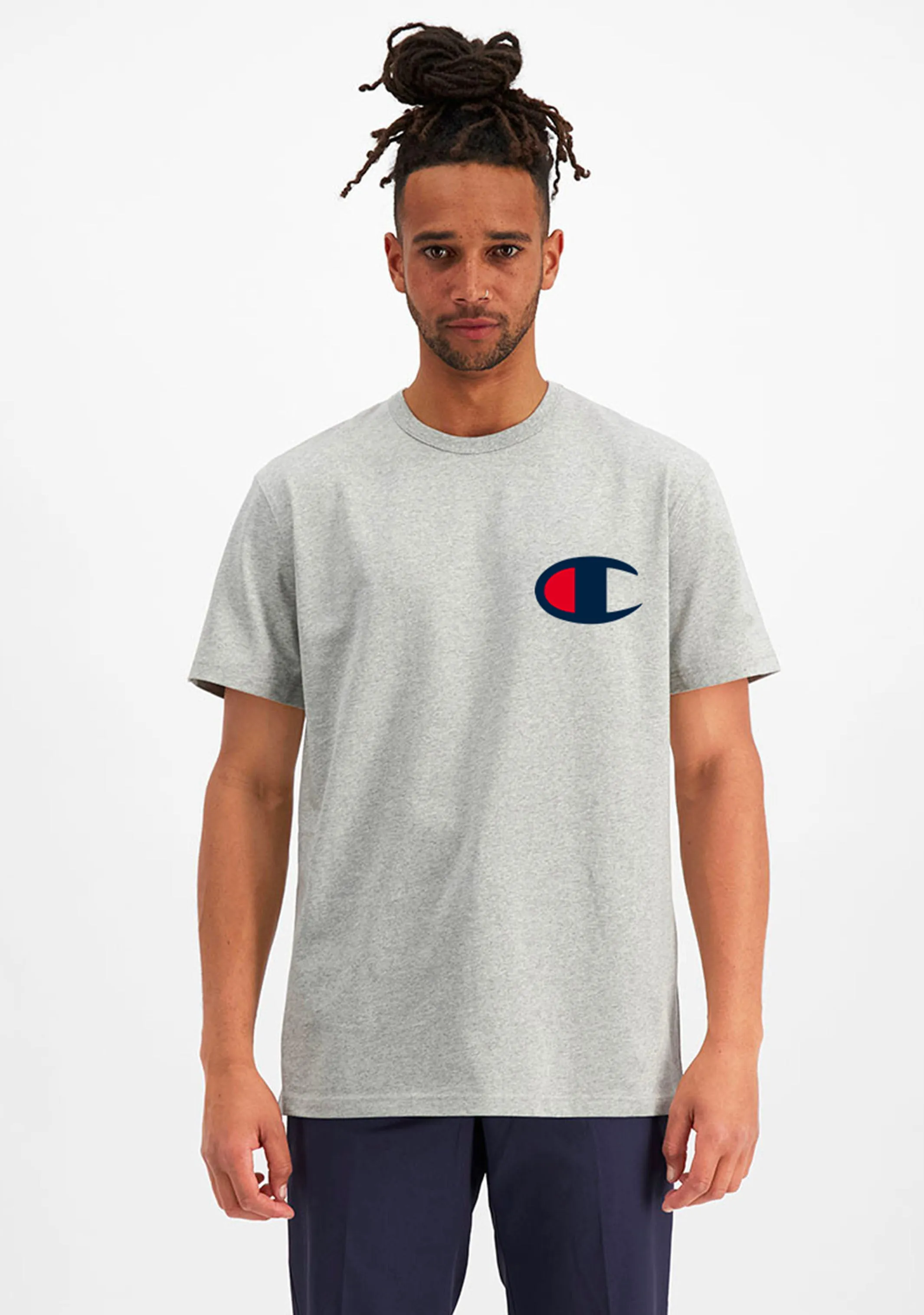 Champion Men's Grey C Logo Tee - AY68N A3R