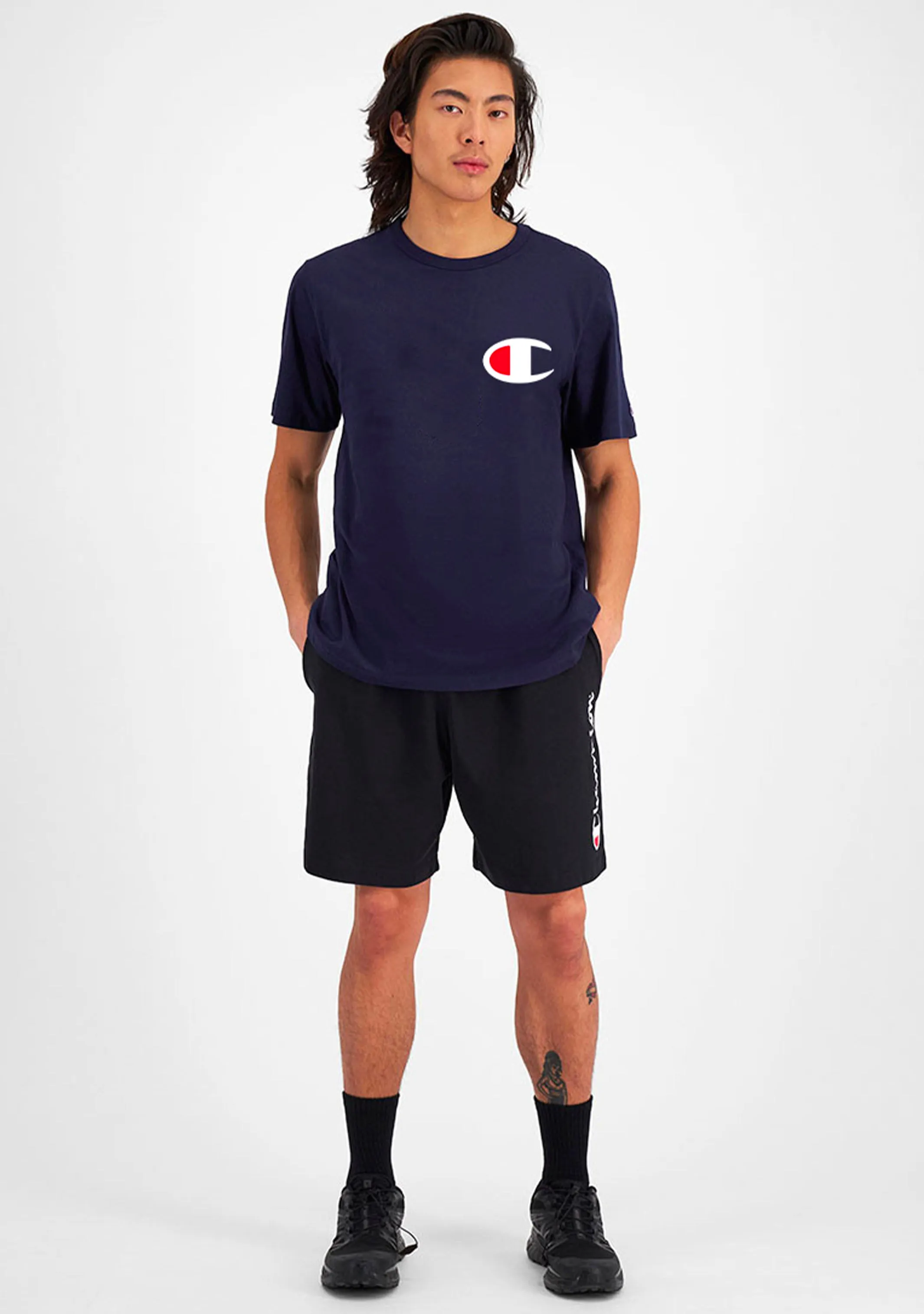 Champion Men's Navy C Logo Tee AY68N NAV