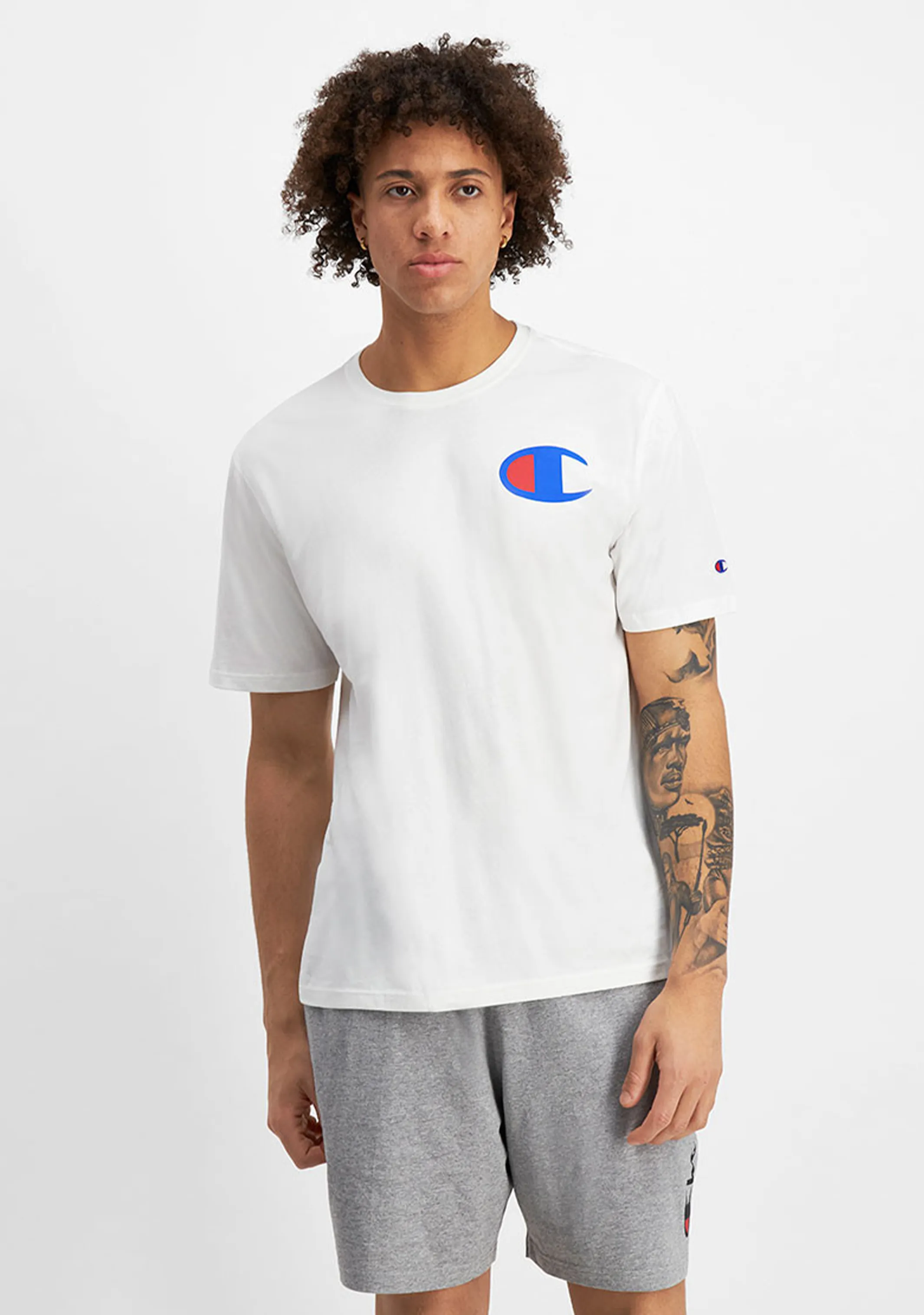 Champion Men's White C Logo Tee AY68N WIT