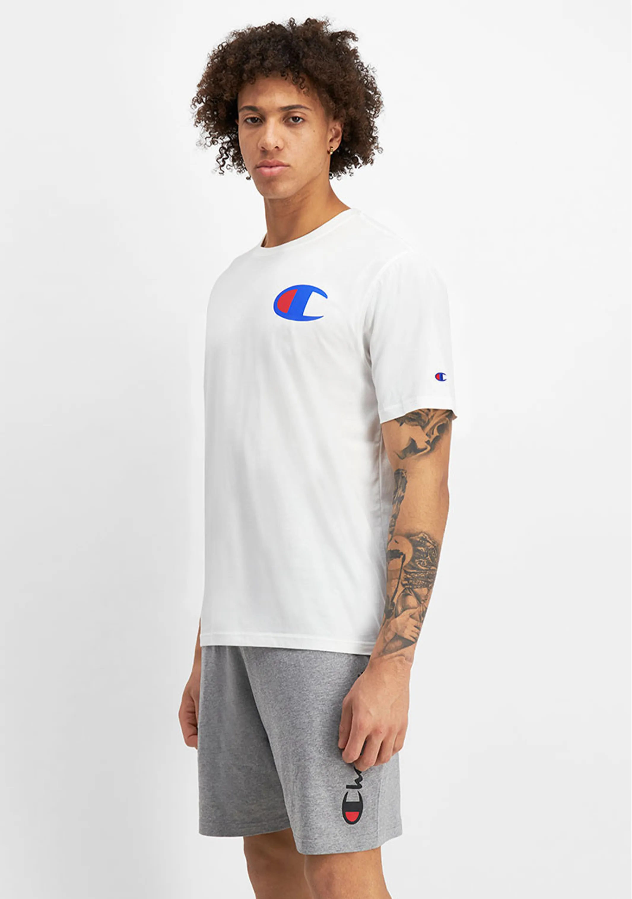 Champion Men's White C Logo Tee AY68N WIT