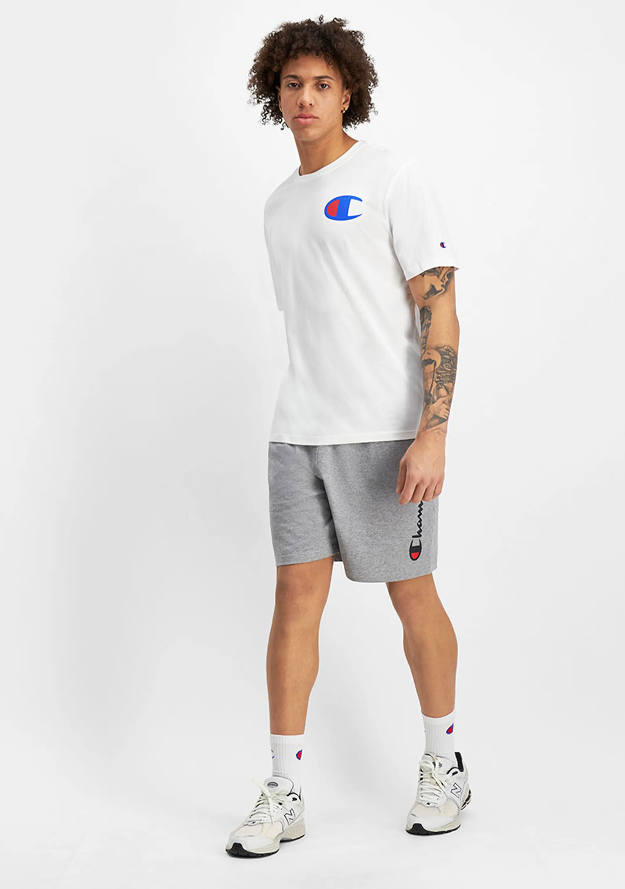 Champion Men's White C Logo Tee AY68N WIT