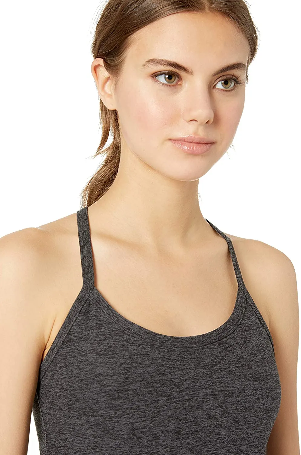 Charcoal Racerback Cropped Tank Top by Beyond Yoga