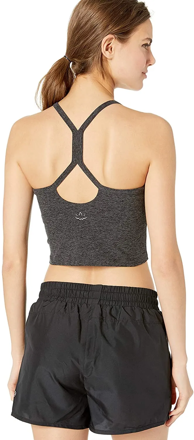 Charcoal Racerback Cropped Tank Top by Beyond Yoga