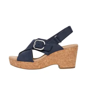 Clarks Giselle Dove Navy Nubuck Women's Shoes