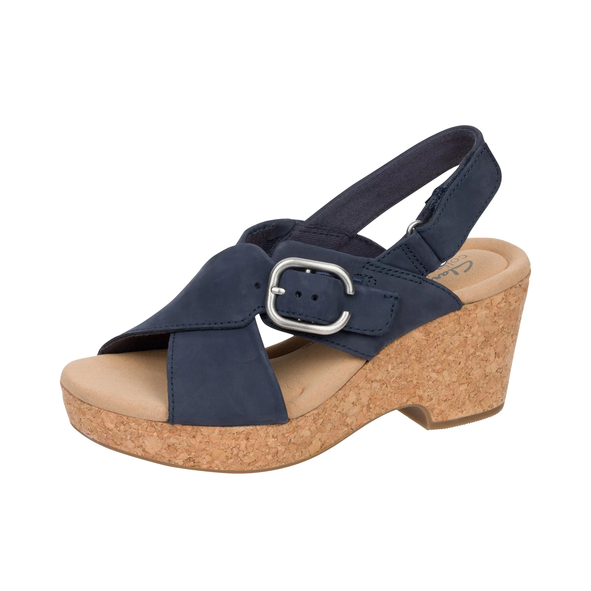 Clarks Giselle Dove Navy Nubuck Women's Shoes