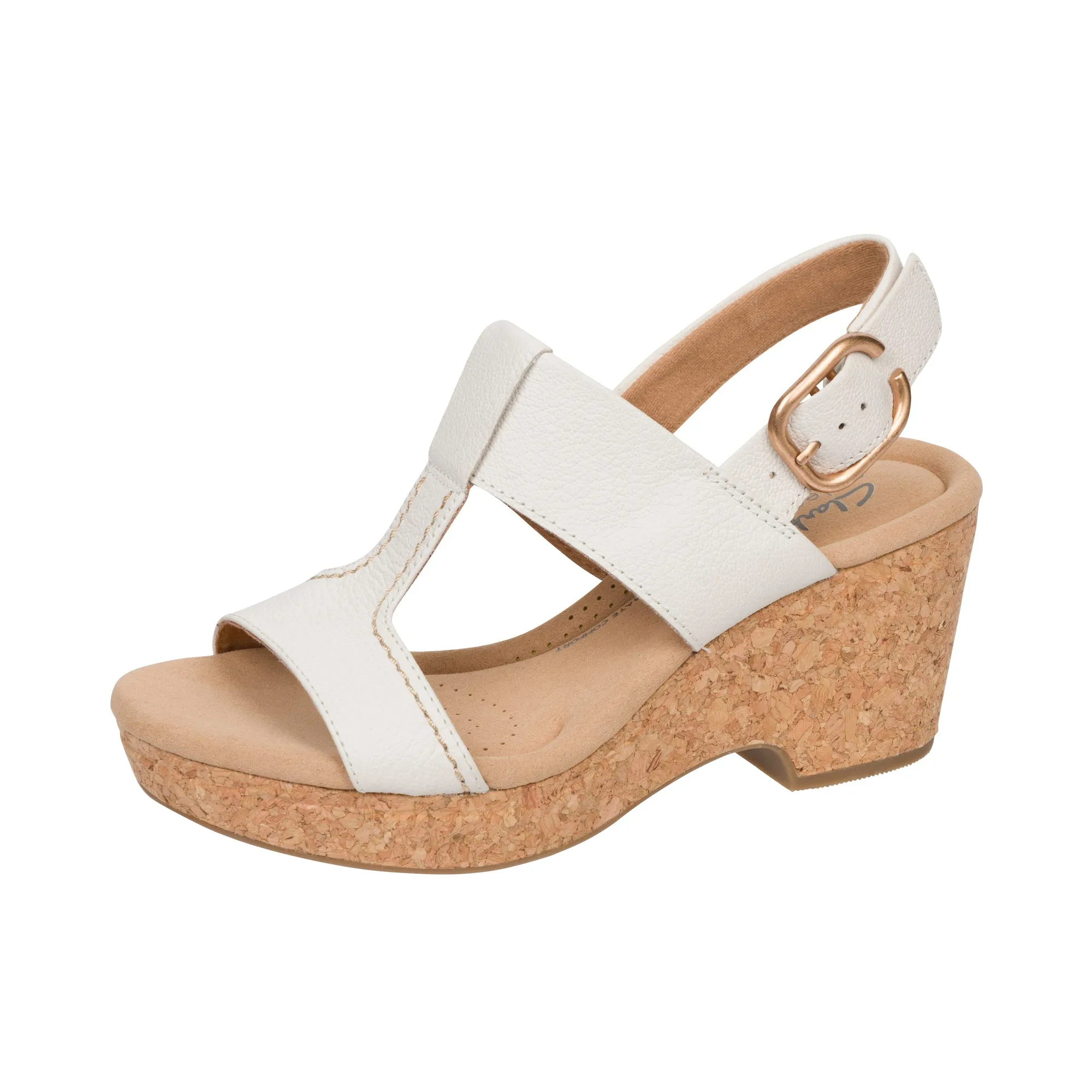 Clarks Giselle Style Off White Leather Women's Shoes.