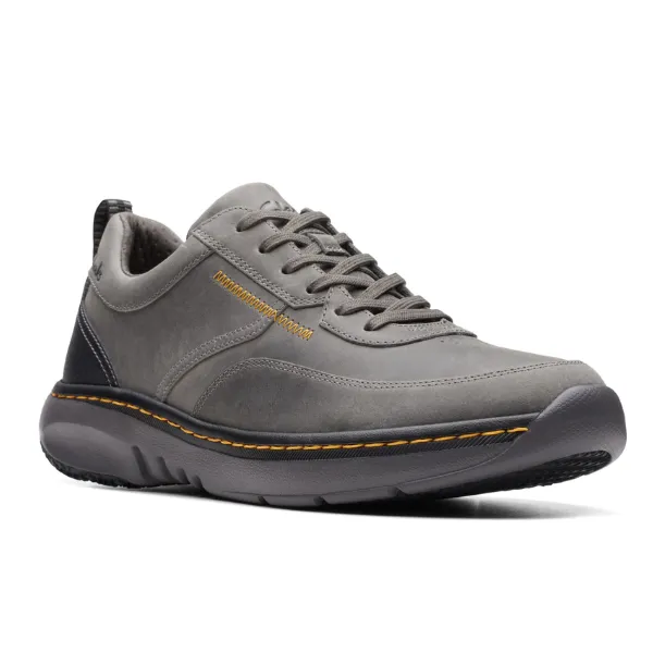 Clarks Men's Dark Grey Leather Lace-Up Shoes