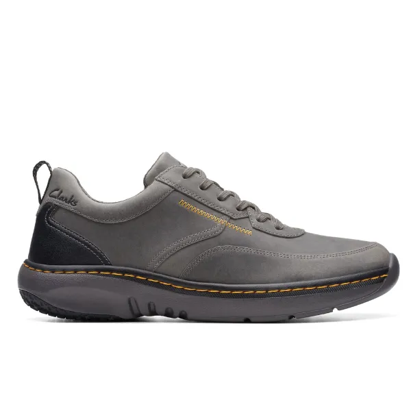 Clarks Men's Dark Grey Leather Lace-Up Shoes