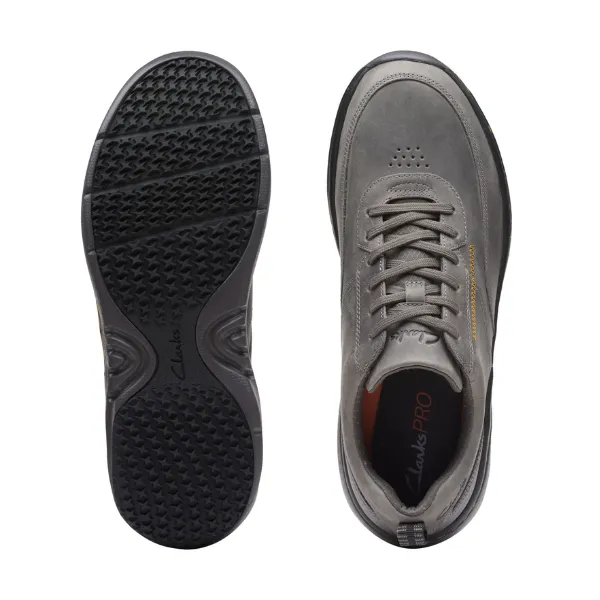 Clarks Men's Dark Grey Leather Lace-Up Shoes