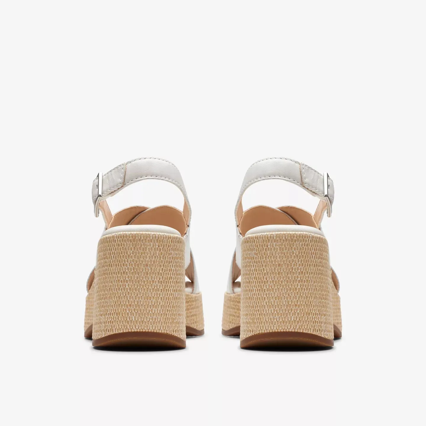 Clarks off white leather wedge shoes