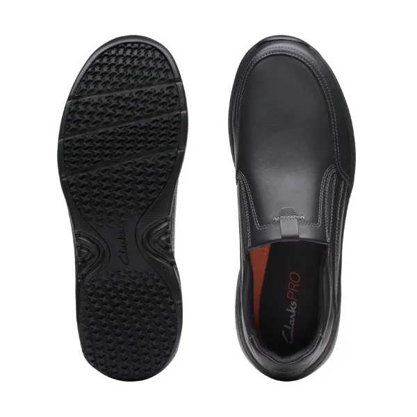 Clarks Pro Step Black Leather Men's Shoes