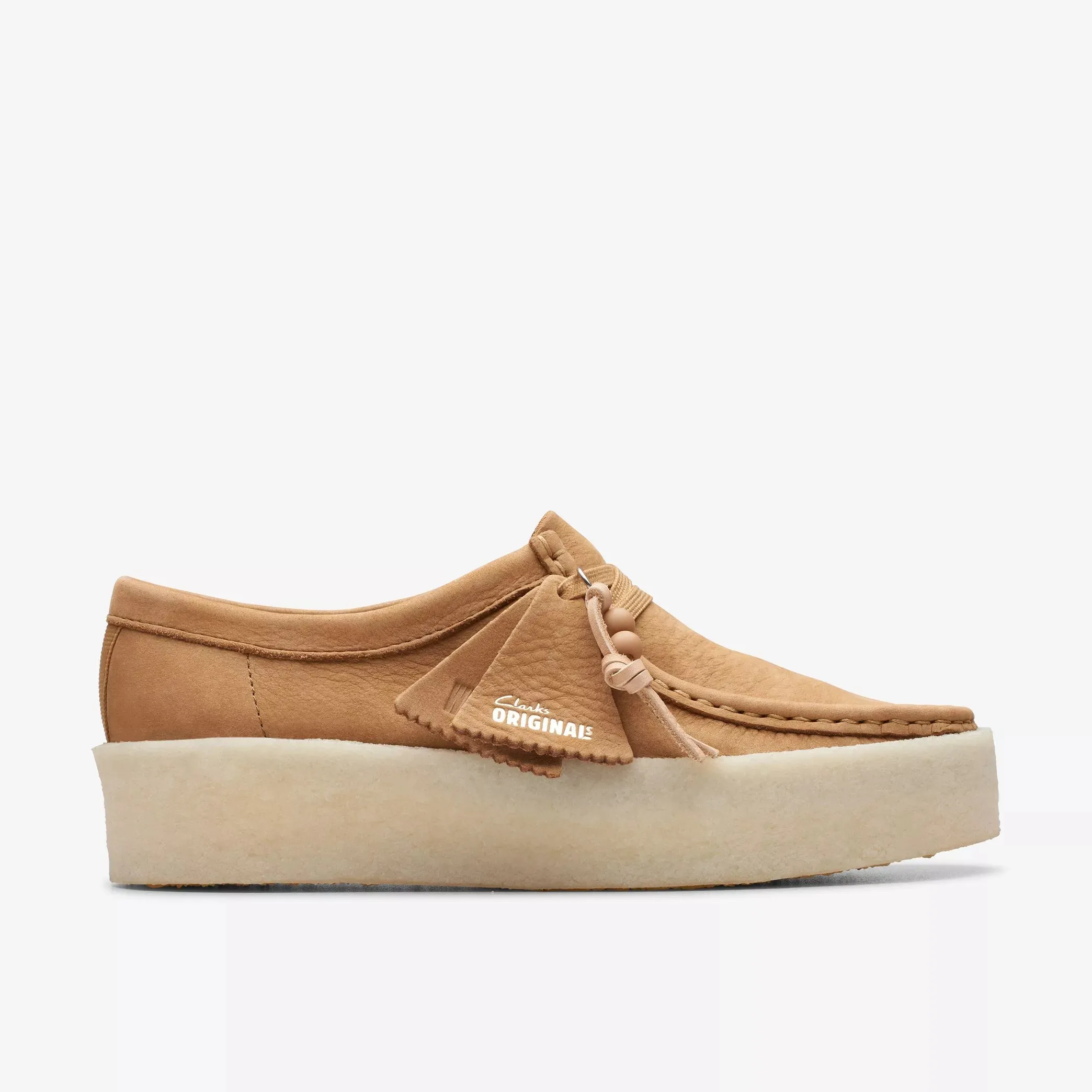 Clarks Wallabee Mid Tan Nubuck Shoes.