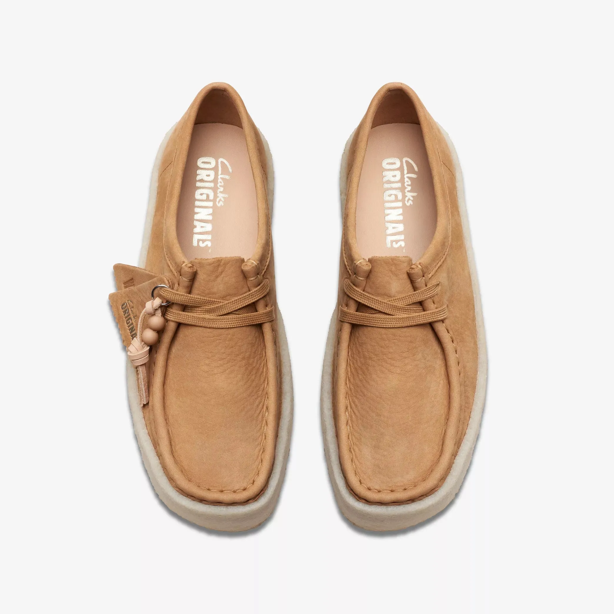 Clarks Wallabee Mid Tan Nubuck Shoes.