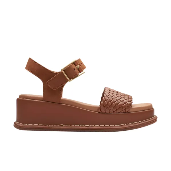 Clarks Women's Kimmei Bay Platform in Tan Leather