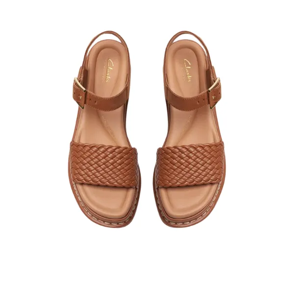 Clarks Women's Kimmei Bay Platform in Tan Leather