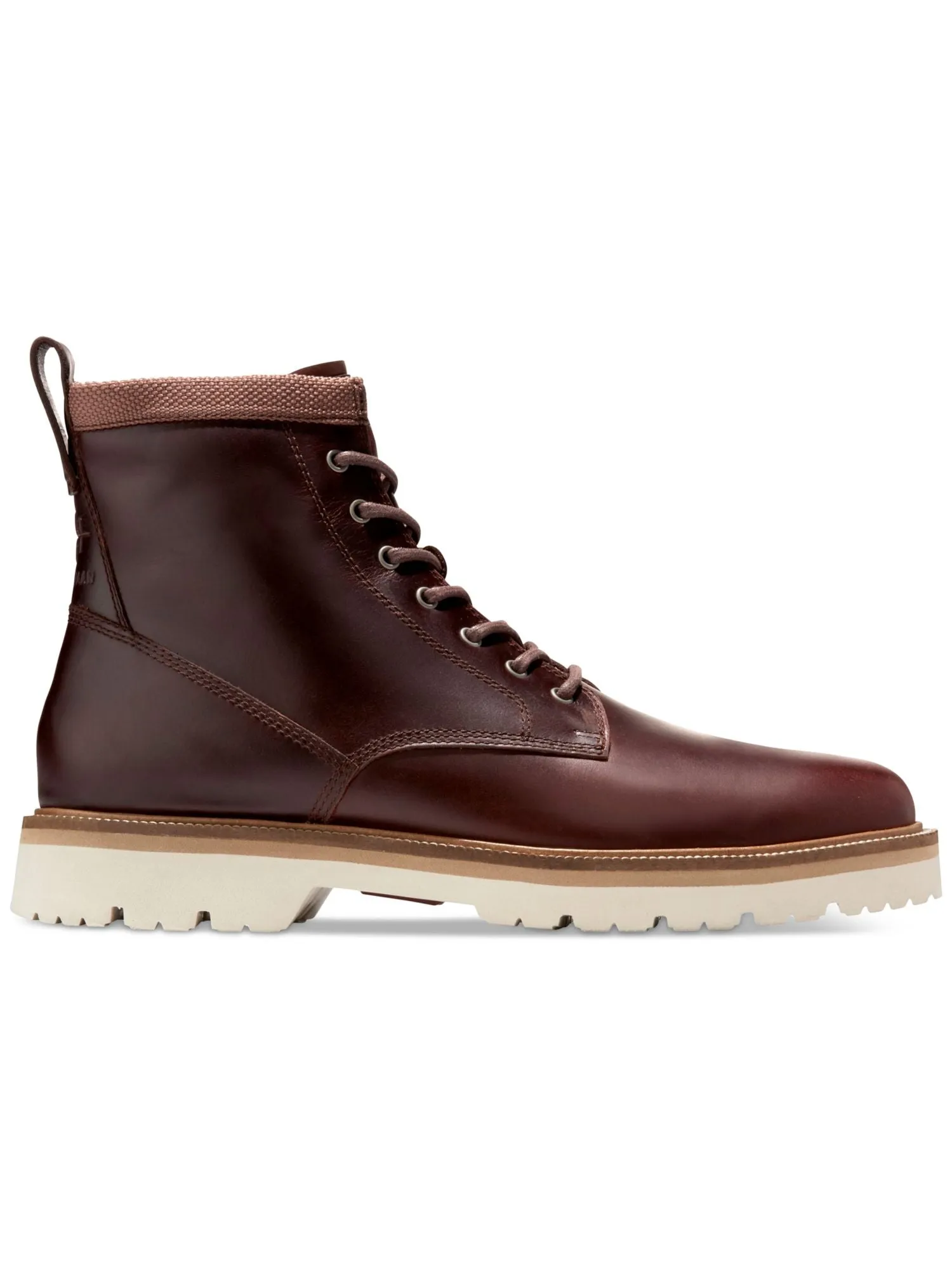 Cole Haan Brown Waterproof Comfort American Classics Round Toe Block Heel Lace-Up Boots Shoes M