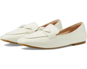 Cole Haan Egret Leather Slip On Square Toe Loafers with Bow Detail