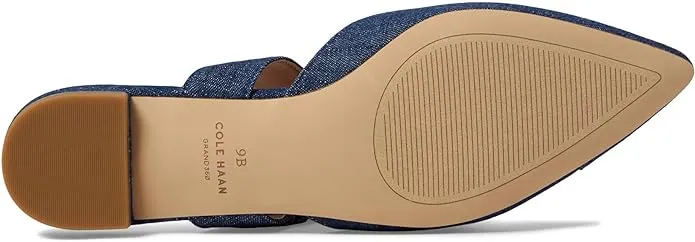 Cole Haan Flat Mules - Vandam Buckle Denim Leather Slip On