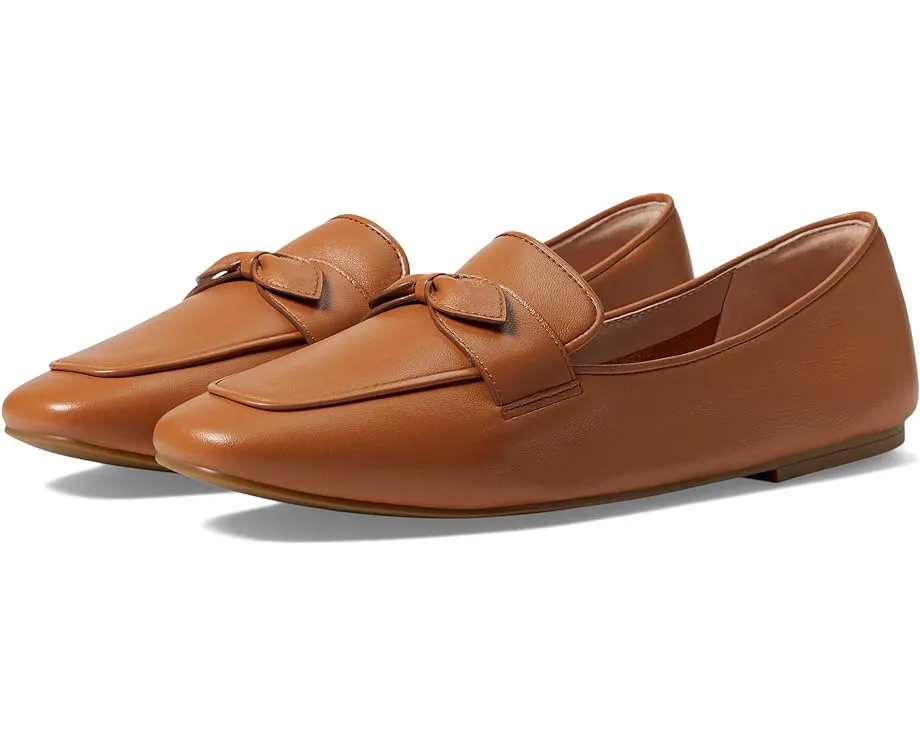 Cole Haan men's pecan leather slip-on loafers with bow detail.