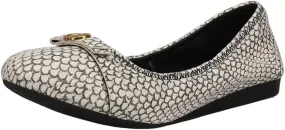 Cole Haan Tova Slip On Ballet Flats - Black/White Snake Print, Rounded Toe Classic