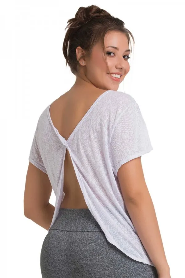 Curveez Chamela Twisted Opened Back Yoga T-Shirt