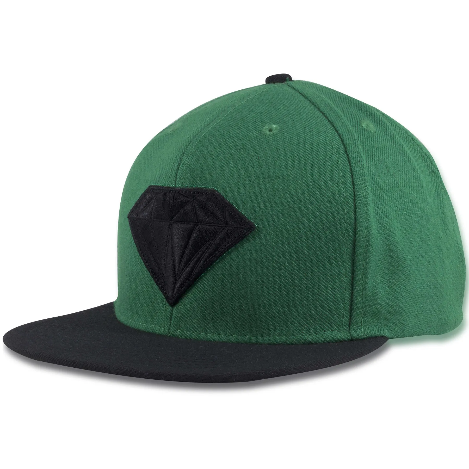 Diamond Emblem Green Black Snapback Hat