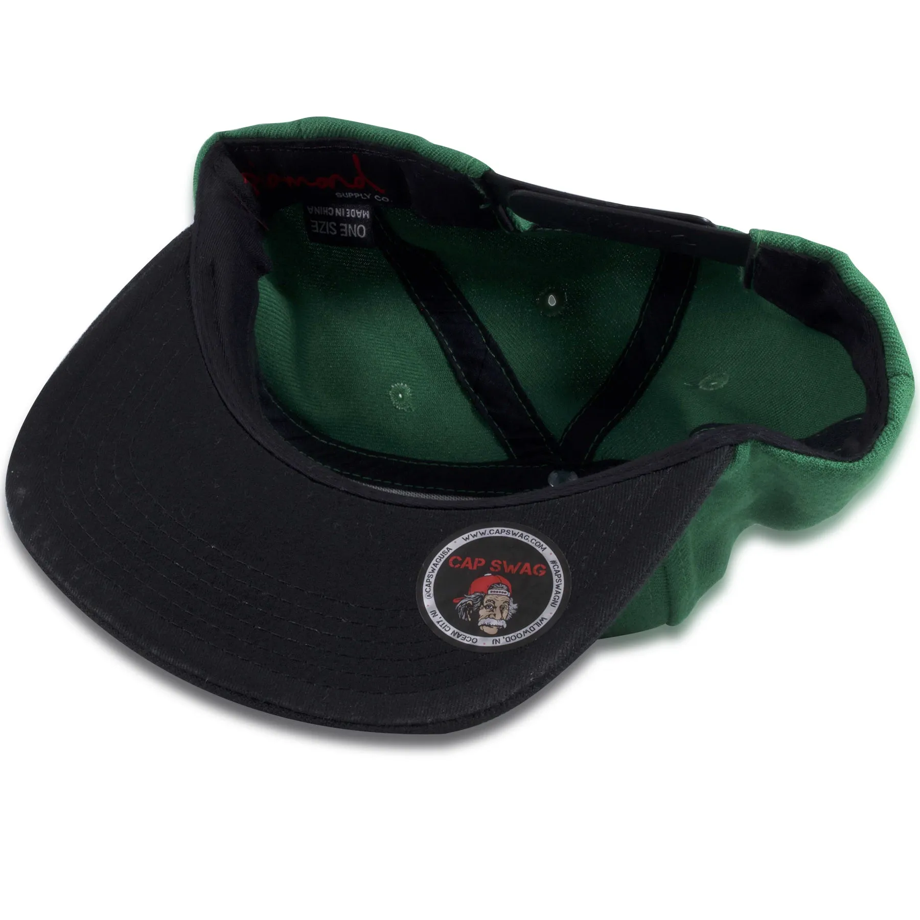 Diamond Emblem Green Black Snapback Hat