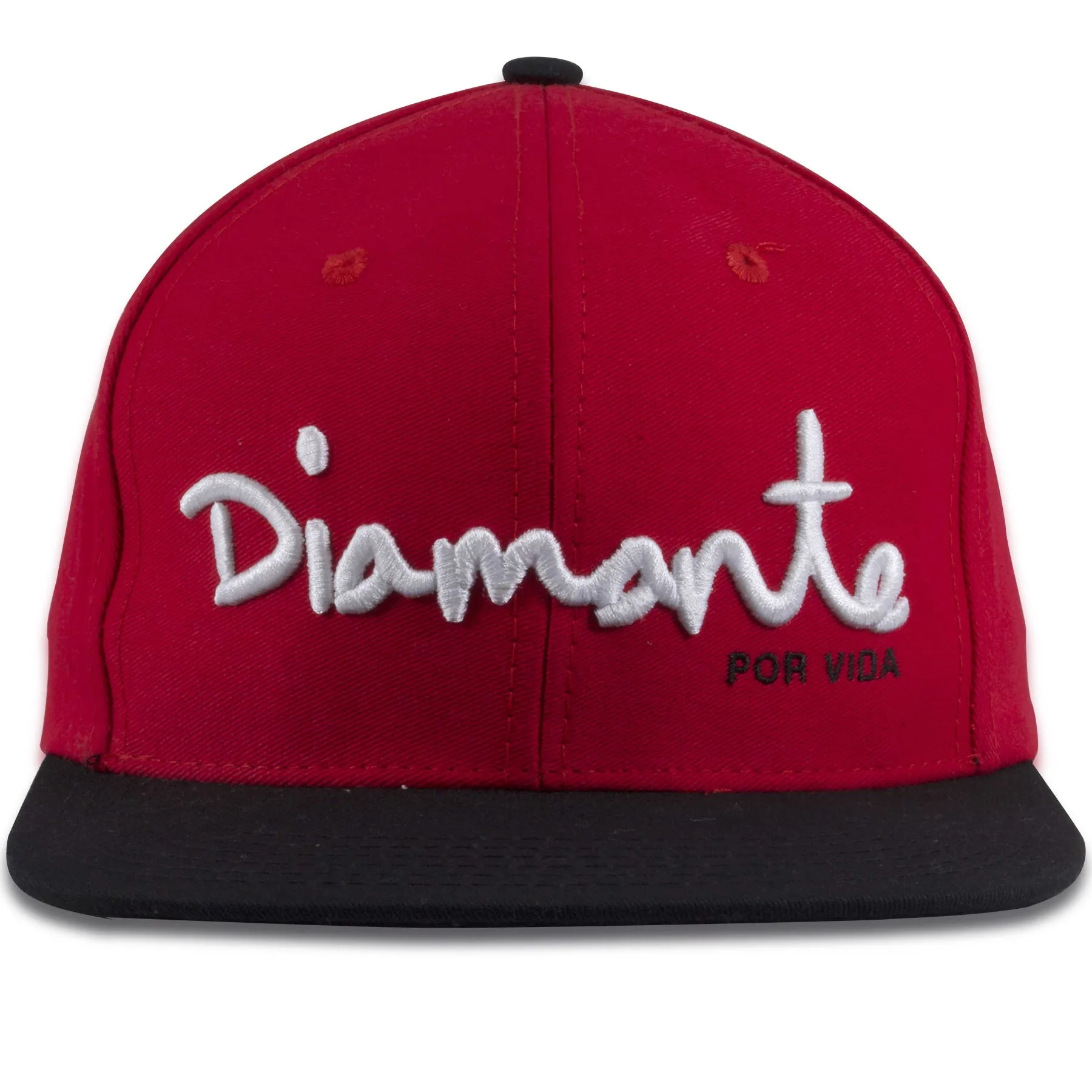 Diamond Supply Co Red Black Snapback Hat