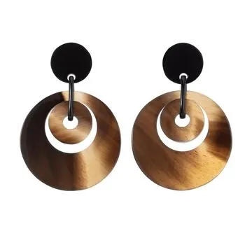 Double Circle Buffalo Horn Earring - Google SEO friendly: Double Circle Buffalo Horn Earring