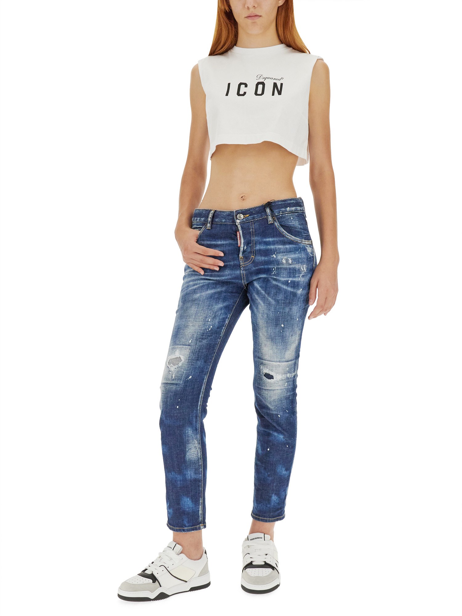 DSQUARED    COOL GIRL JEANS IN COTTON DENIM