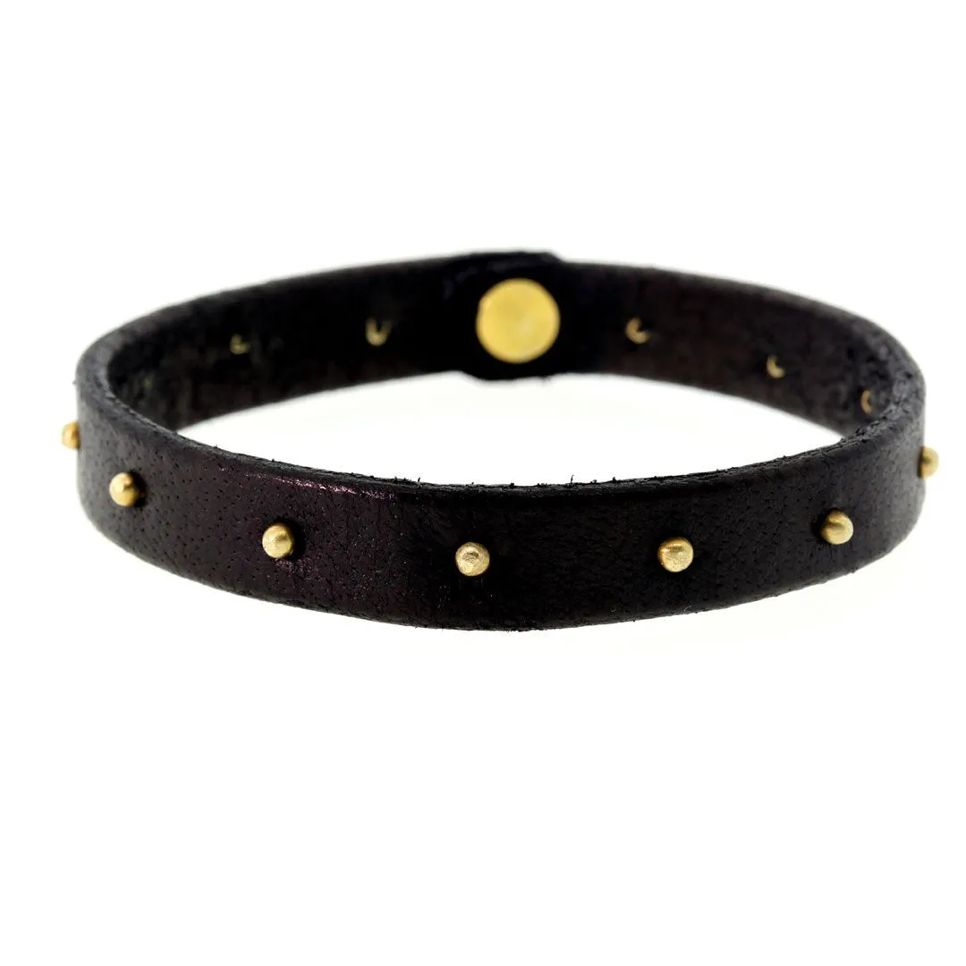 Gold Buffalo Bracelet with Studs