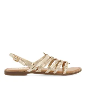 GOLDEN BRAIDED LEATHER SANDALS FOR WOMEN LIMINA