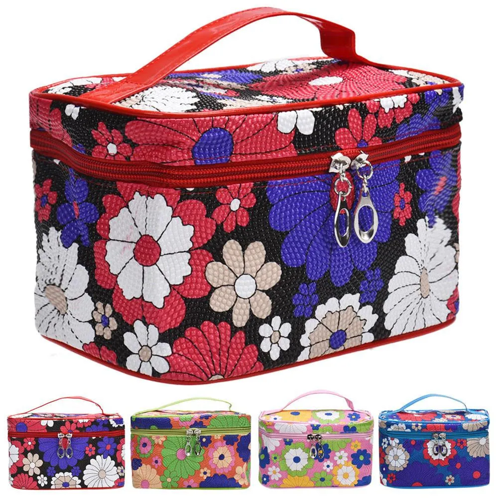 Gorforward Square Sunflower Cosmetic Bag leather Bags Cases