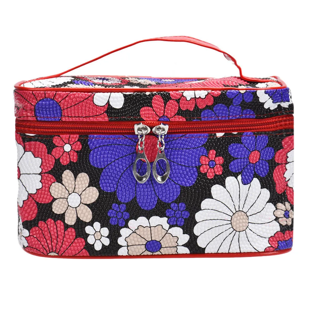 Gorforward Square Sunflower Cosmetic Bag leather Bags Cases