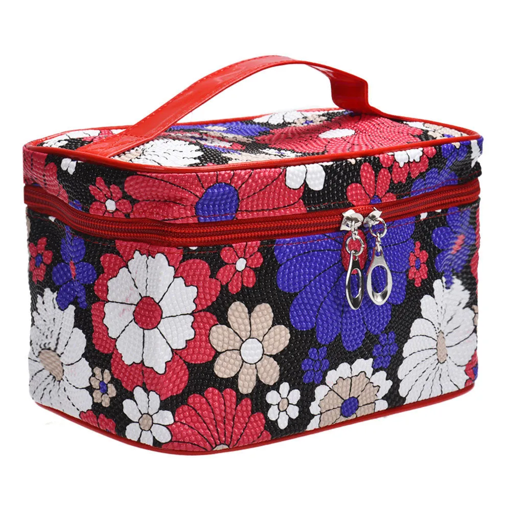 Gorforward Square Sunflower Cosmetic Bag leather Bags Cases