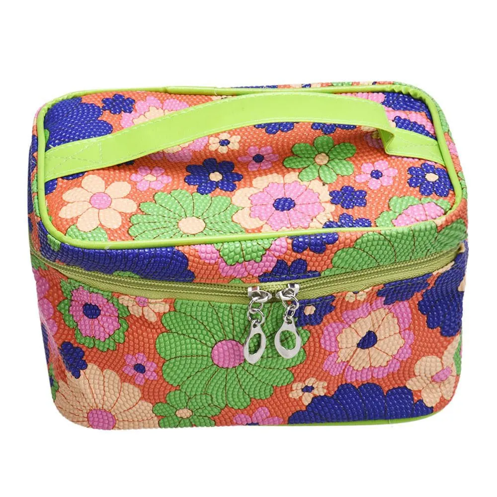 Gorforward Square Sunflower Cosmetic Bag leather Bags Cases