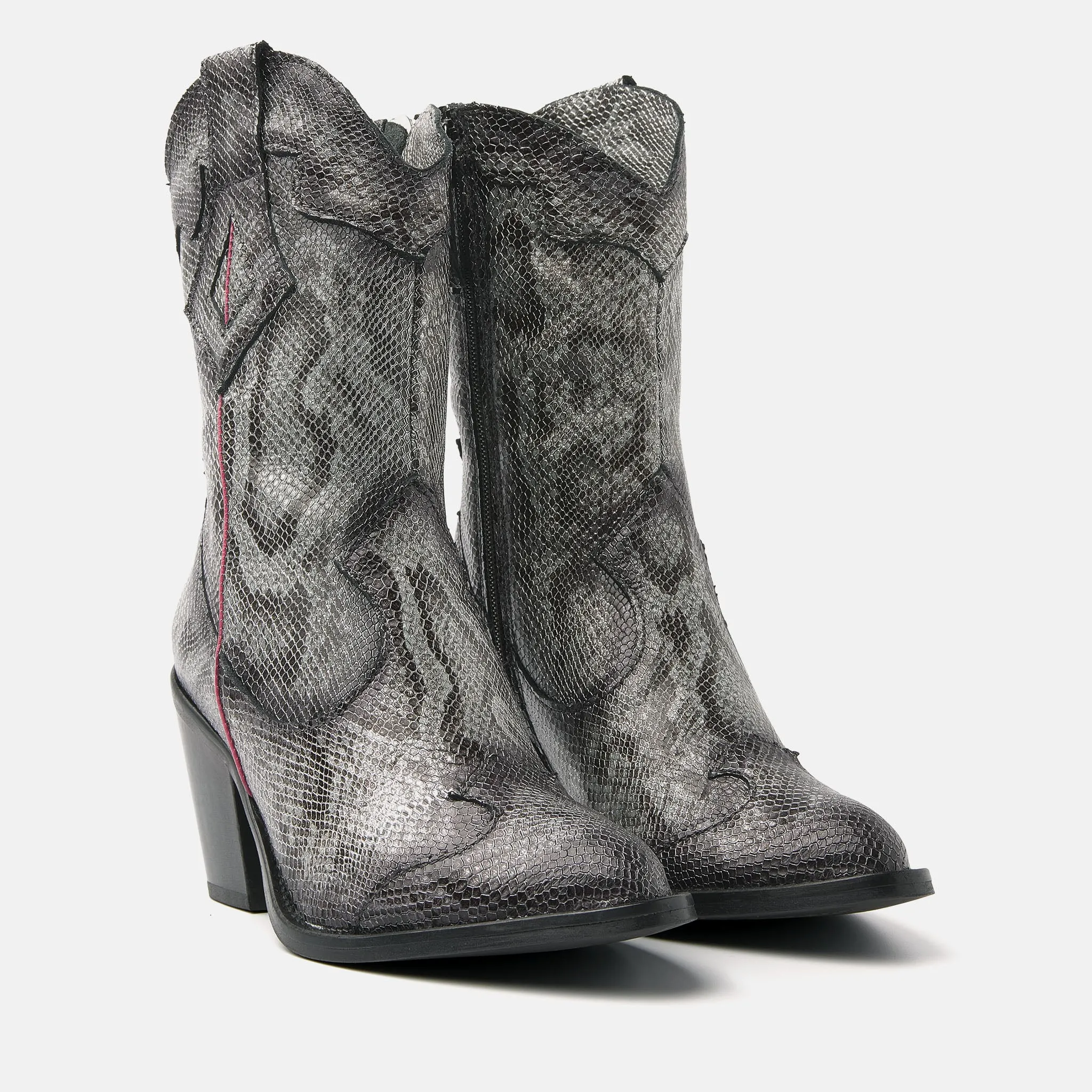 Grey Python Women's Ankle Boots - 35.120