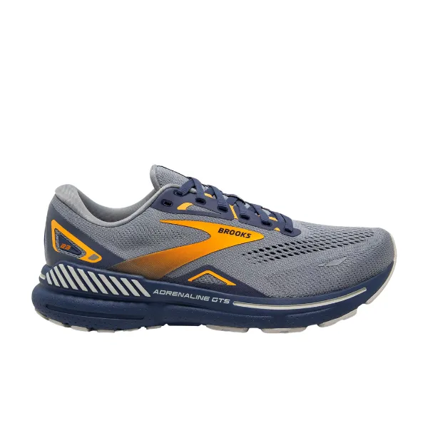 Grey/Blue/Orange Brooks Adrenaline GTS 23 Men's Shoes