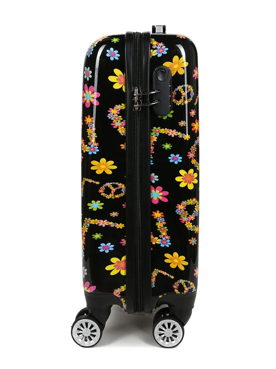 Hard Shell Printed Dual 4 Wheel Luggage Suitcase