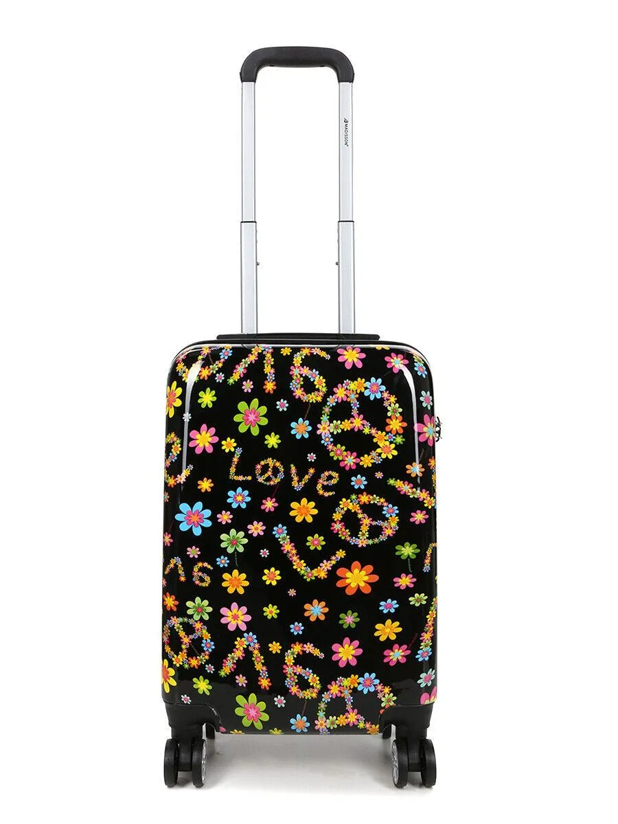 Hard Shell Printed Dual 4 Wheel Luggage Suitcase