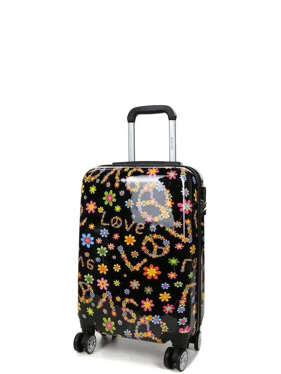 Hard Shell Printed Dual 4 Wheel Luggage Suitcase