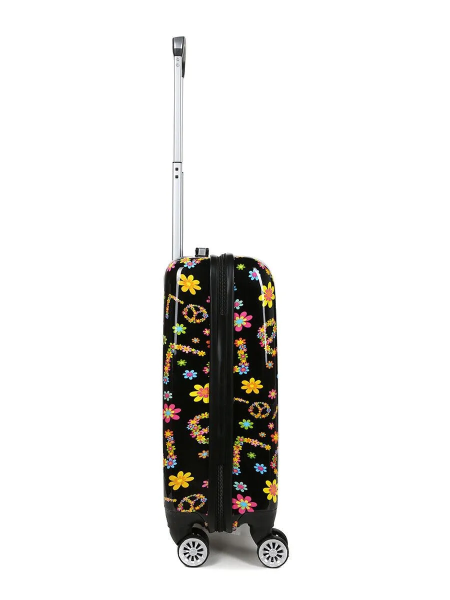 Hard Shell Printed Dual 4 Wheel Luggage Suitcase