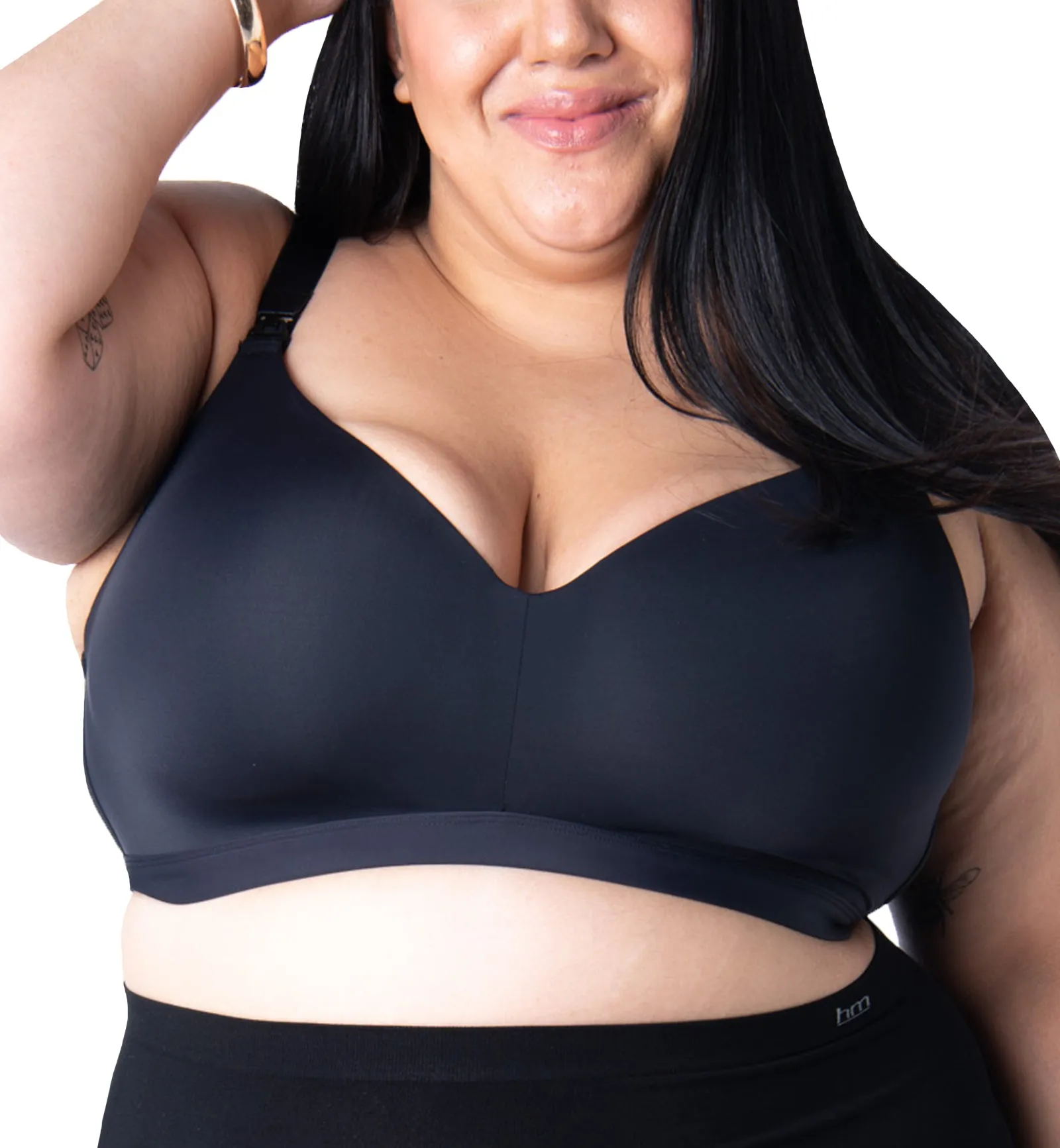 HOTmilk Black T-shirt Nursing Bra - Infinite Wirefree (ITB)