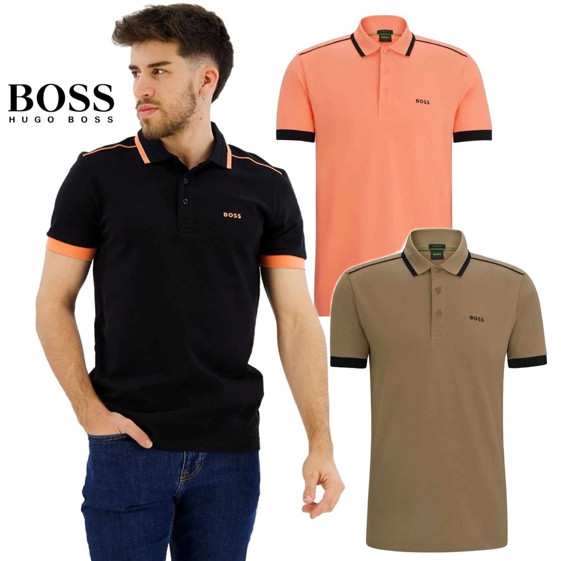 Hugo Boss | Plain Cotton Logo Polos for Street Style - Buy Now!